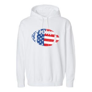 American Football 4th July Usa Flag Patriotic Gift Garment-Dyed Fleece Hoodie