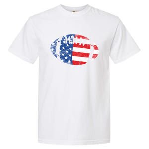 American Football 4th July Usa Flag Patriotic Gift Garment-Dyed Heavyweight T-Shirt