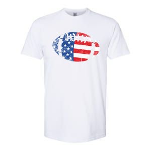 American Football 4th July Usa Flag Patriotic Gift Softstyle CVC T-Shirt