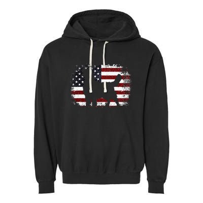 American Flag 4th of July Golden Retriever Dad Mom Dog Lover Garment-Dyed Fleece Hoodie