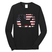 American Flag 4th of July Golden Retriever Dad Mom Dog Lover Long Sleeve Shirt