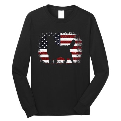 American Flag 4th of July Golden Retriever Dad Mom Dog Lover Long Sleeve Shirt