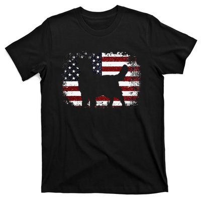 American Flag 4th of July Golden Retriever Dad Mom Dog Lover T-Shirt