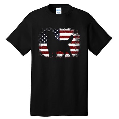 American Flag 4th of July Golden Retriever Dad Mom Dog Lover Tall T-Shirt