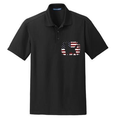 American Flag 4th of July Golden Retriever Dad Mom Dog Lover Dry Zone Grid Polo