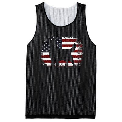 American Flag 4th of July Golden Retriever Dad Mom Dog Lover Mesh Reversible Basketball Jersey Tank