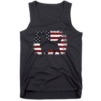 American Flag 4th of July Golden Retriever Dad Mom Dog Lover Tank Top