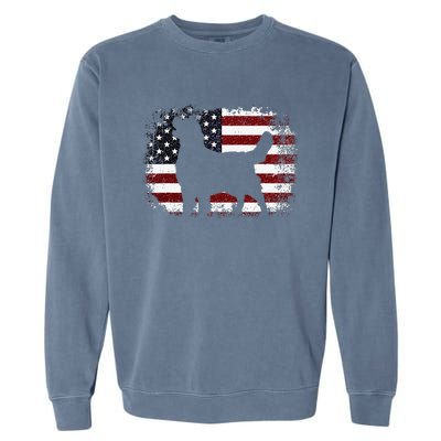 American Flag 4th of July Golden Retriever Dad Mom Dog Lover Garment-Dyed Sweatshirt