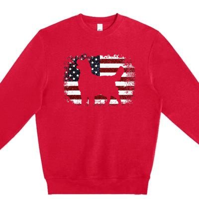 American Flag 4th of July Golden Retriever Dad Mom Dog Lover Premium Crewneck Sweatshirt