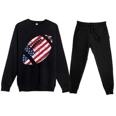 American Football 4th July American Flag Patriotic Gift Premium Crewneck Sweatsuit Set