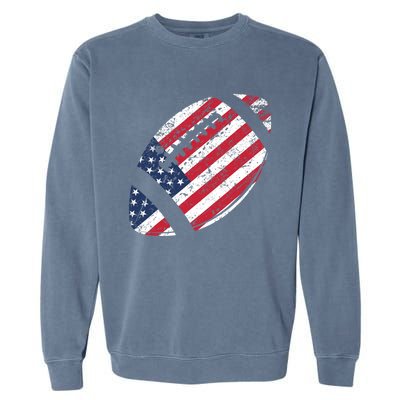 American Football 4th July American Flag Patriotic Gift Garment-Dyed Sweatshirt