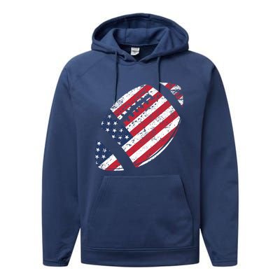 American Football 4th July American Flag Patriotic Gift Performance Fleece Hoodie