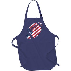 American Football 4th July American Flag Patriotic Gift Full-Length Apron With Pockets