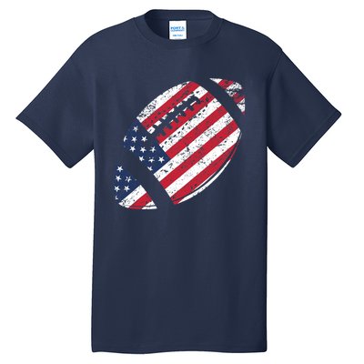 American Football 4th July American Flag Patriotic Gift Tall T-Shirt