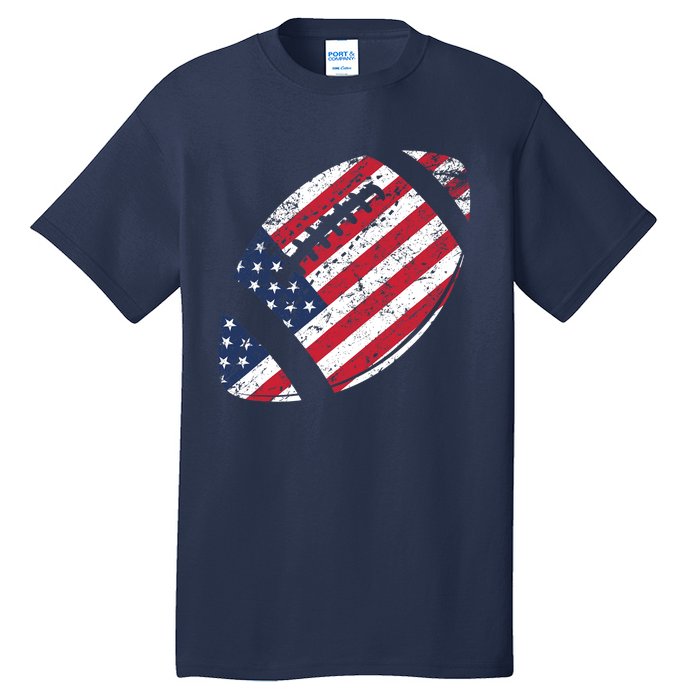 American Football 4th July American Flag Patriotic Gift Tall T-Shirt