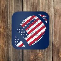 American Football 4th July American Flag Patriotic Gift Coaster