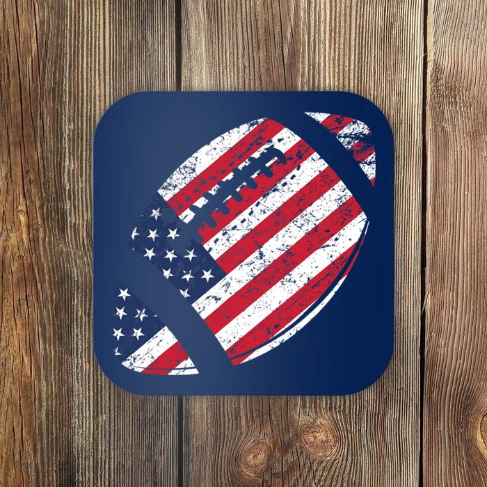 American Football 4th July American Flag Patriotic Gift Coaster