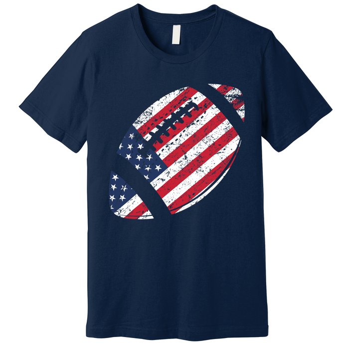 American Football 4th July American Flag Patriotic Gift Premium T-Shirt