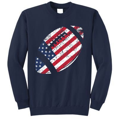 American Football 4th July American Flag Patriotic Gift Tall Sweatshirt