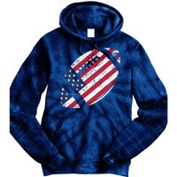 American Football 4th July American Flag Patriotic Gift Tie Dye Hoodie