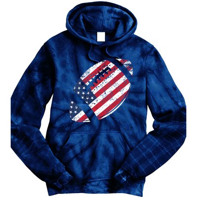 American Football 4th July American Flag Patriotic Gift Tie Dye Hoodie