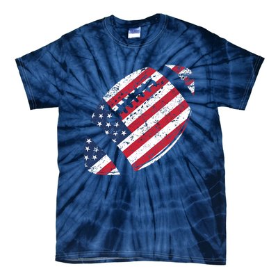 American Football 4th July American Flag Patriotic Gift Tie-Dye T-Shirt