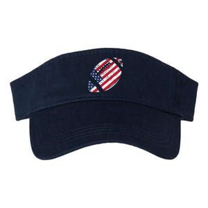 American Football 4th July American Flag Patriotic Gift Valucap Bio-Washed Visor