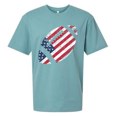 American Football 4th July American Flag Patriotic Gift Sueded Cloud Jersey T-Shirt