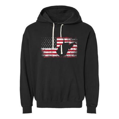 American Flag 4th Of July West Virginia Wv Garment-Dyed Fleece Hoodie