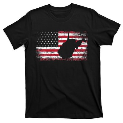 American Flag 4th Of July West Virginia Wv T-Shirt