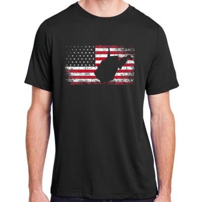 American Flag 4th Of July West Virginia Wv Adult ChromaSoft Performance T-Shirt