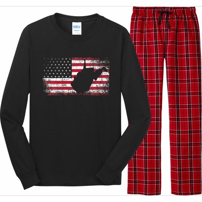 American Flag 4th Of July West Virginia Wv Long Sleeve Pajama Set