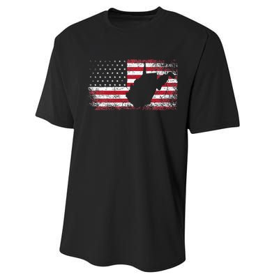 American Flag 4th Of July West Virginia Wv Performance Sprint T-Shirt