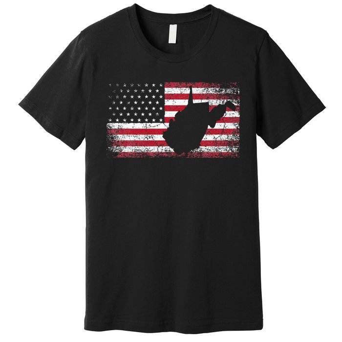 American Flag 4th Of July West Virginia Wv Premium T-Shirt