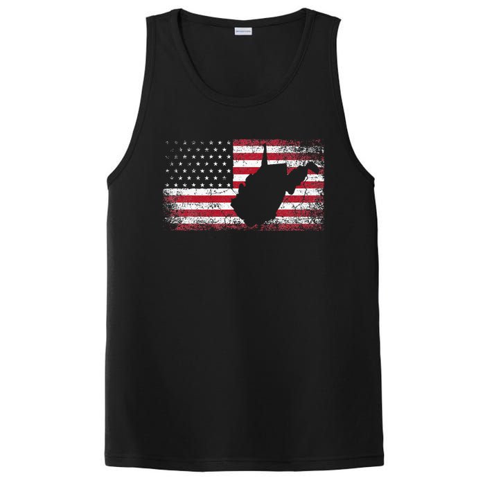 American Flag 4th Of July West Virginia Wv PosiCharge Competitor Tank