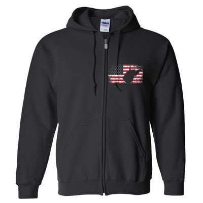 American Flag 4th Of July West Virginia Wv Full Zip Hoodie