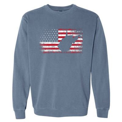 American Flag 4th Of July West Virginia Wv Garment-Dyed Sweatshirt