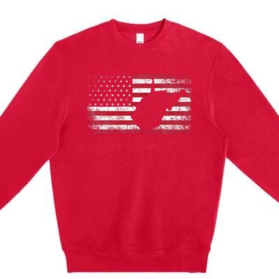 American Flag 4th Of July West Virginia Wv Premium Crewneck Sweatshirt