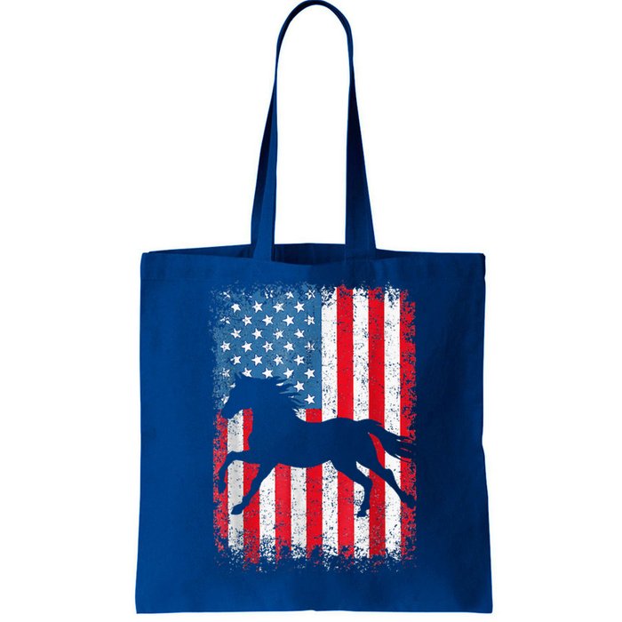 American Flag 4th Of July Horse Patriotic Vintage Tote Bag