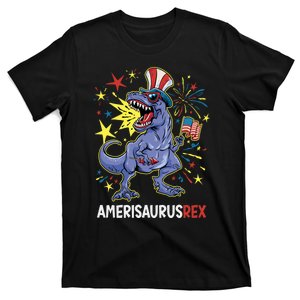 American Flag 4th of July T Rex Dinosaur Amerisaurus Rex Boy T-Shirt