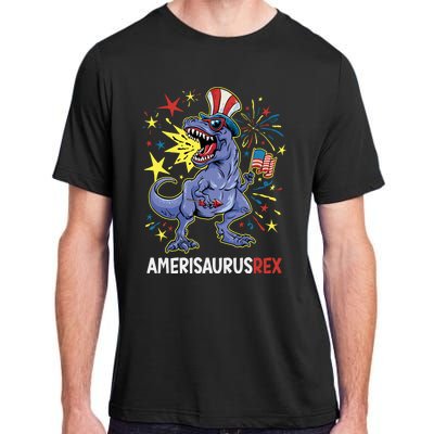 American Flag 4th of July T Rex Dinosaur Amerisaurus Rex Boy Adult ChromaSoft Performance T-Shirt