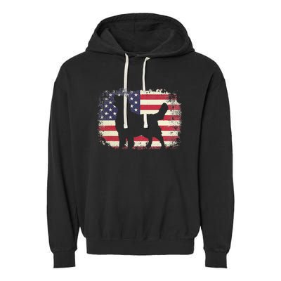 American Flag 4th of July Golden Retriever Dad Mom Dog Lover Garment-Dyed Fleece Hoodie