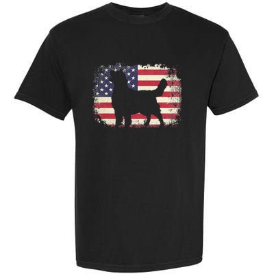 American Flag 4th of July Golden Retriever Dad Mom Dog Lover Garment-Dyed Heavyweight T-Shirt