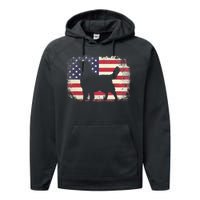 American Flag 4th of July Golden Retriever Dad Mom Dog Lover Performance Fleece Hoodie