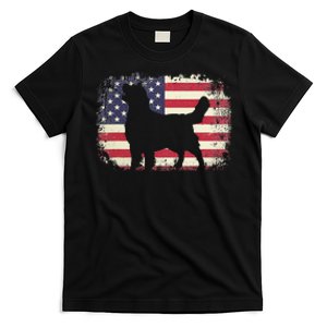 American Flag 4th of July Golden Retriever Dad Mom Dog Lover T-Shirt