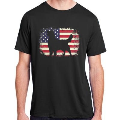 American Flag 4th of July Golden Retriever Dad Mom Dog Lover Adult ChromaSoft Performance T-Shirt