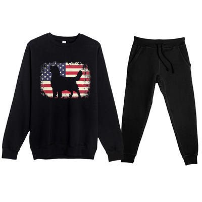 American Flag 4th of July Golden Retriever Dad Mom Dog Lover Premium Crewneck Sweatsuit Set