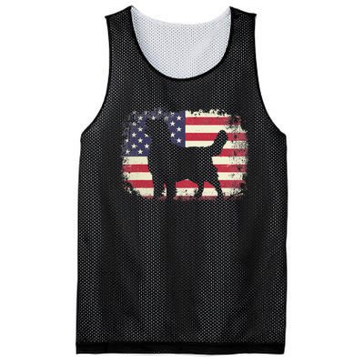 American Flag 4th of July Golden Retriever Dad Mom Dog Lover Mesh Reversible Basketball Jersey Tank