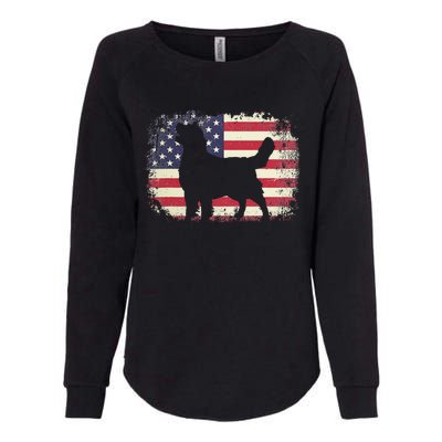 American Flag 4th of July Golden Retriever Dad Mom Dog Lover Womens California Wash Sweatshirt