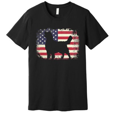 American Flag 4th of July Golden Retriever Dad Mom Dog Lover Premium T-Shirt